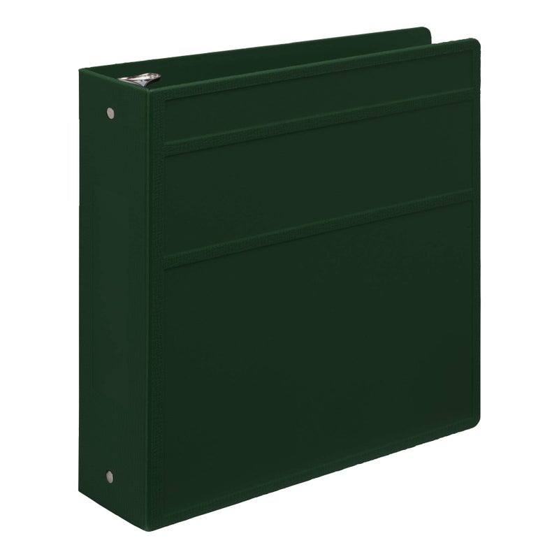 Carstens 3-Inch Heavy Duty 3-Ring Binder - Side Opening, Forest Green, Durable Plastic, Precision No-Gap Rings, Waterproof Cover, No Pockets, Holds 400 US Letter Sheets, BPA-Free Made in USA (1738-3R) - Image 1